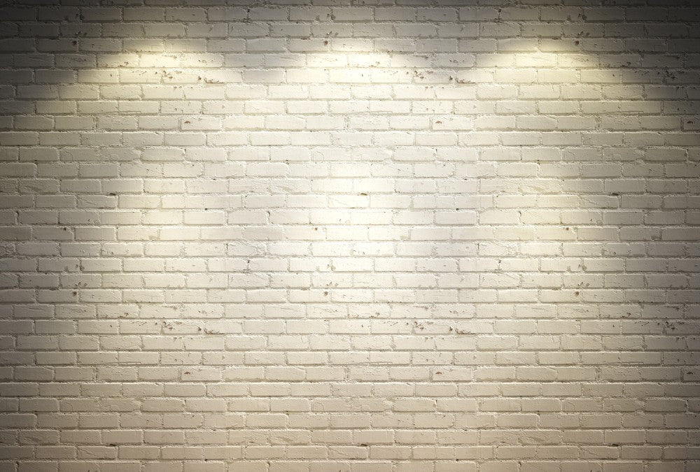 Fototapete Nr. 3312 - Klinker weiß gestrichen und beleuchtet