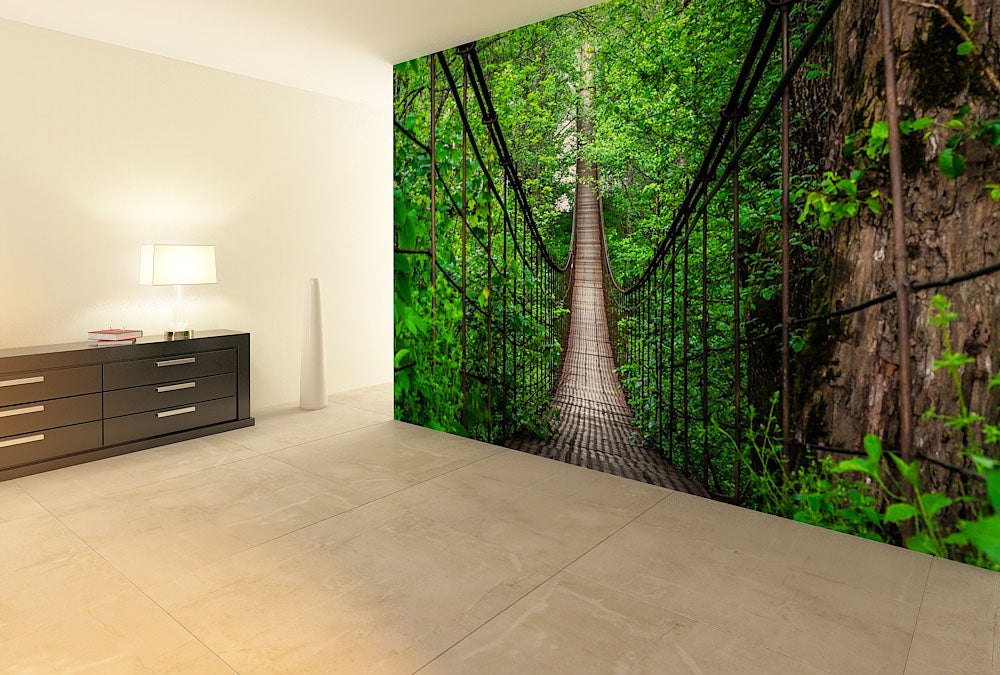 Fototapete Nr. 3174 - Hängebrücke in den Laubwald